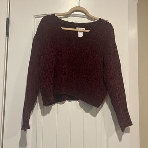 Maroon cropped sweater